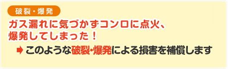 このような破裂・爆発による損害を補償します